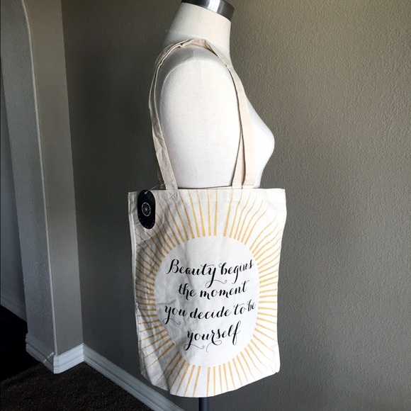 Canvas Tote with Inspirational Graphic - Picture 3 of 5